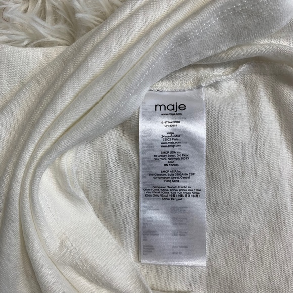 Maje Tina Peacock Embroidery Shirt In White Size 2 - Picture 7 of 7